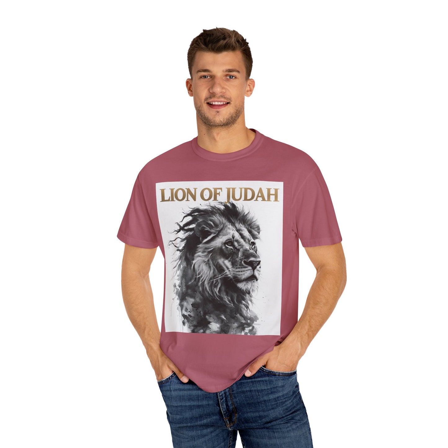 Lion of Judah Unisex Dyed T-Shirt - Spiritual Art Tee